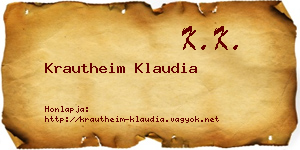 Krautheim Klaudia névjegykártya
